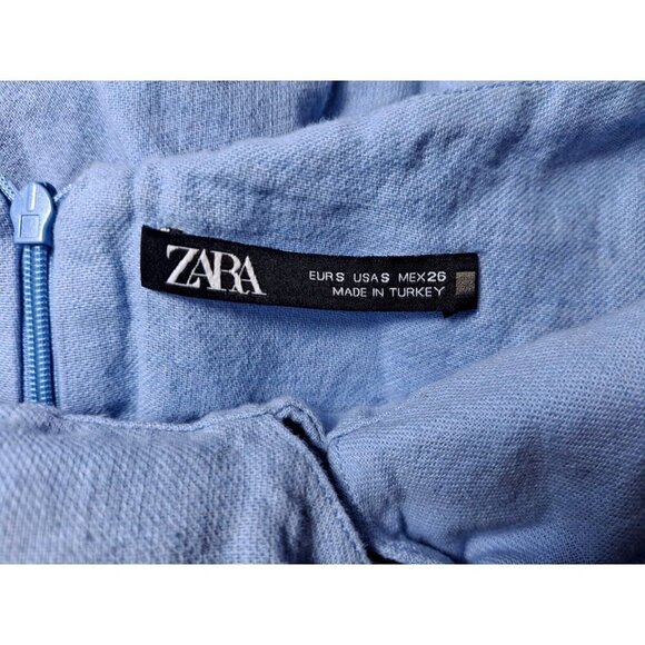 ZARA Women's Linen Blend Jumpsuit with Ruffle Trim - Size S - Picture 8 of 11